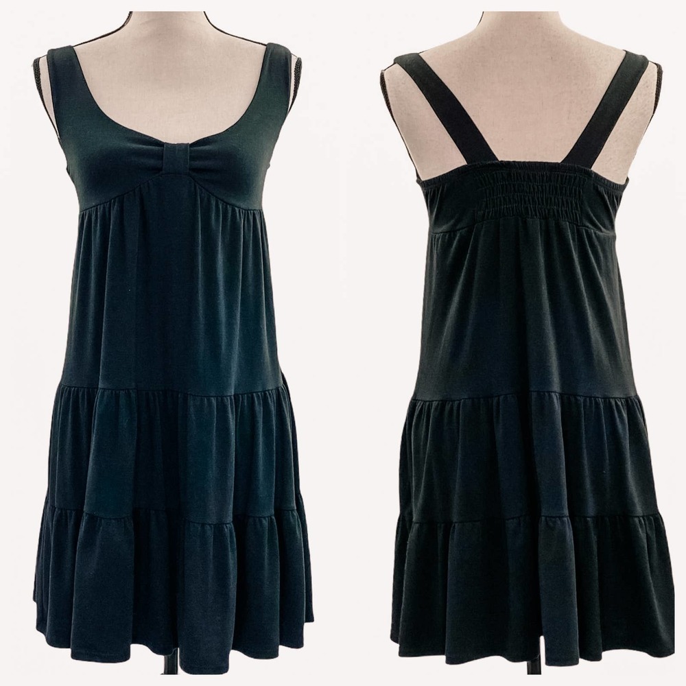 CATCH My I Black Smocked Ruffled Mini Dress Small